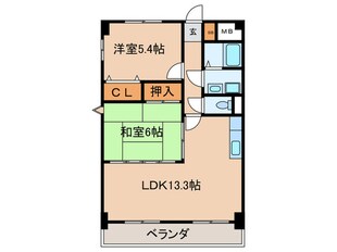 エスポワール南清水の物件間取画像